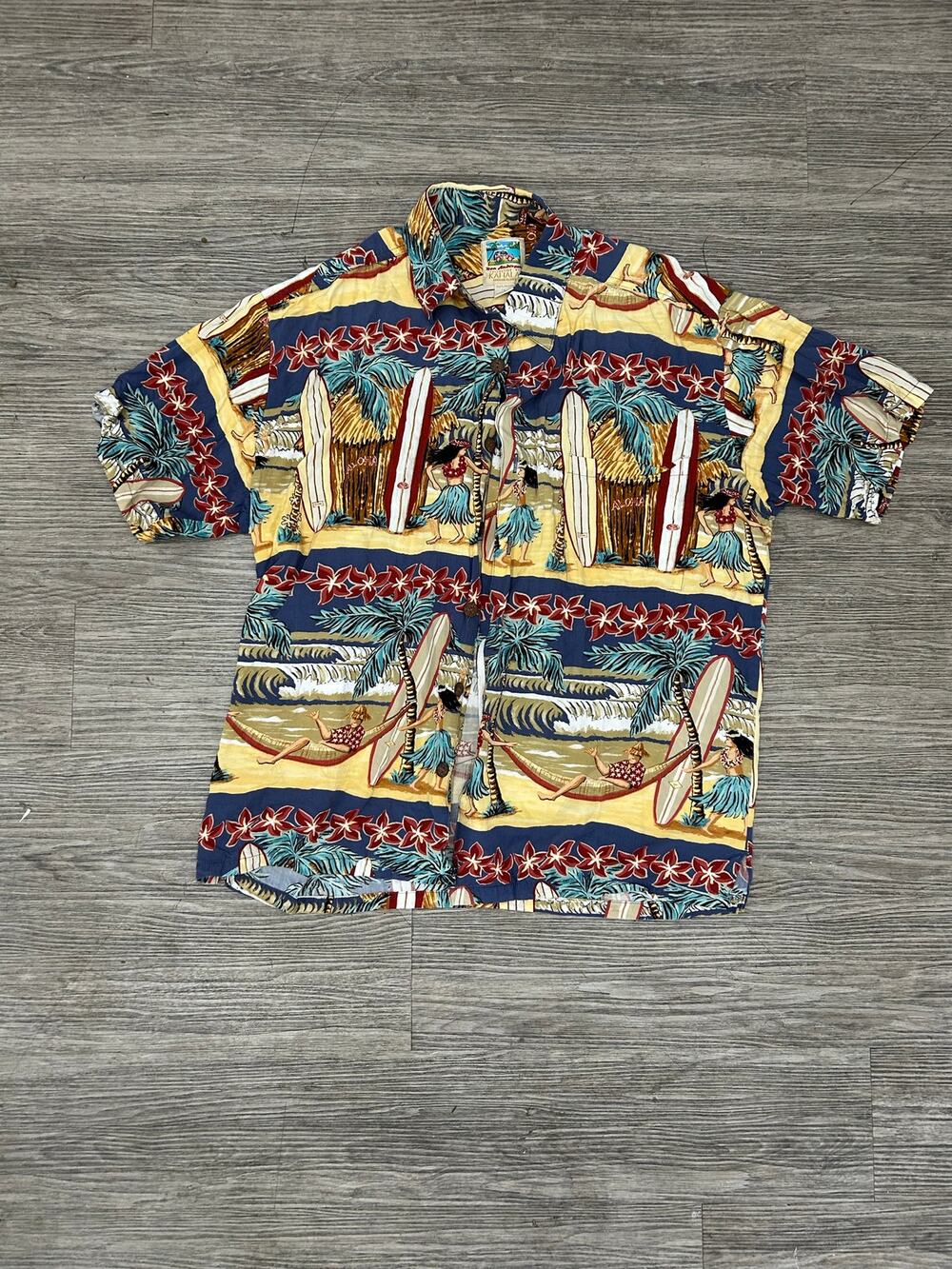 Vintage Kahala Shirt Mens L Large Hawaiian Hula Surfing Aloha Resort Beach Rayon